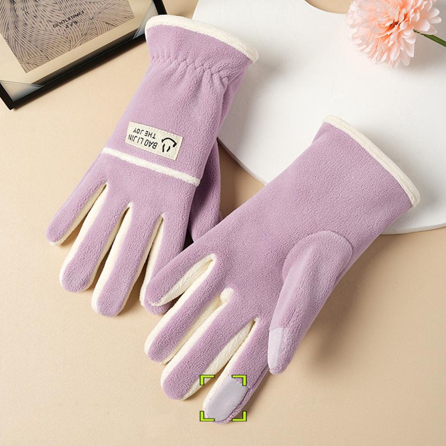 Riding Windproof Gloves for Women In Autumn and Winter, Warm Gloves with Touch Screen and Velvet Insulation for Outdoor Hiking,