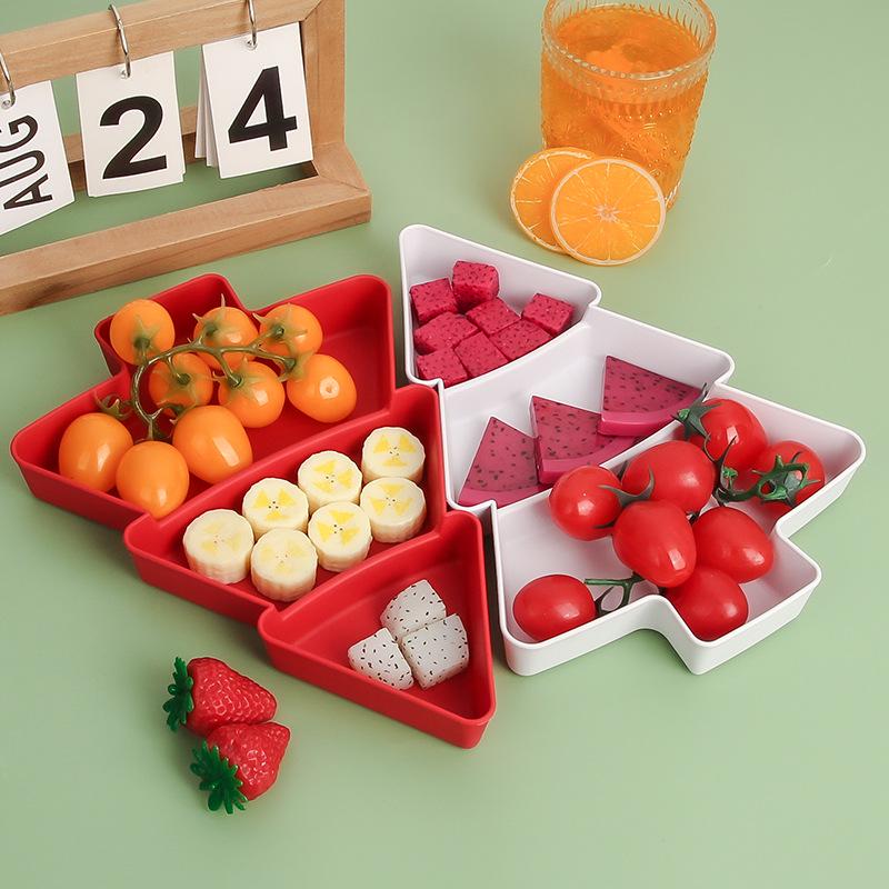 Kreative Weihnachtsbaum-Snackplatte für Nüsse, Samen & Süßigkeiten