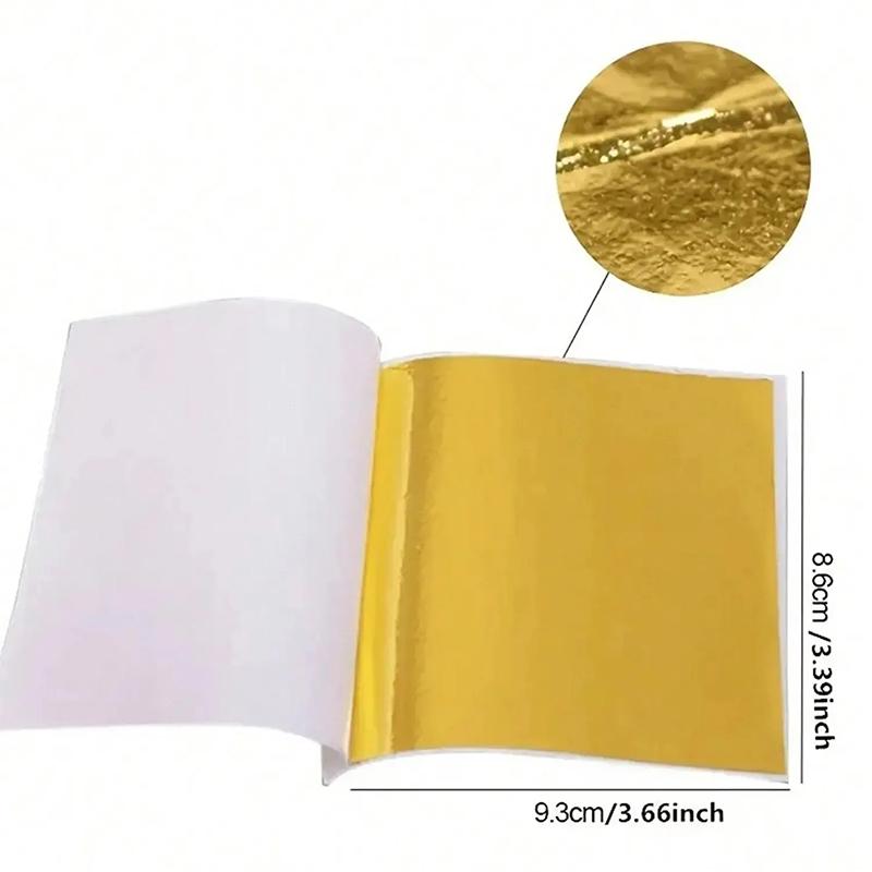 100 Peças Papel Folha Dourada Ouro Imitação Prata Folha de Ouro Para Decoração de Bolo Papel Artesanal Festa de Aniversário Decoração de Casamento