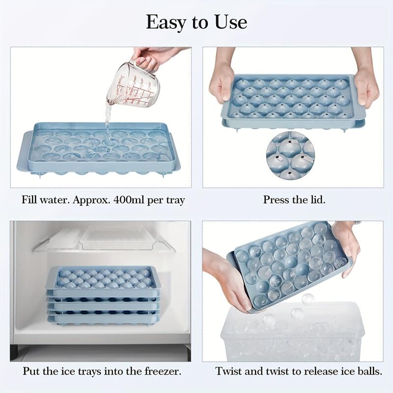 32 Ice Boll Hockey PP Mold Frozen Whiskey Ball Popsicle Ice Cube Tray Box Lollipop Making Gifts Kitchen Tools Accessories