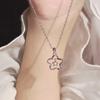 Hollow Out Stars Pendant Necklace For Girl Silver Color Simple Necklace