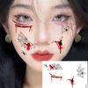1PC Terrifying Funny Halloween Temporary Tattoos Waterproof 3D Wound Scary Blood Injury Scars Fake Tattoos Sticker Decorations