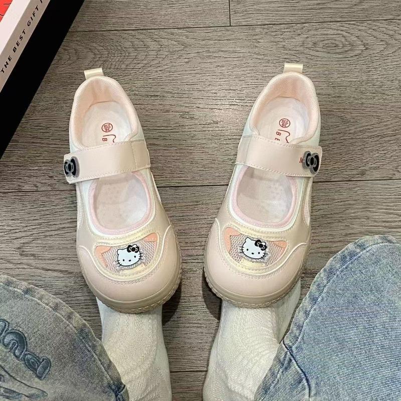 

Autumn new breathable mesh white shoes Velcro board shoes women s casual Mary Jane women s shoes single shoes 39 розовый
