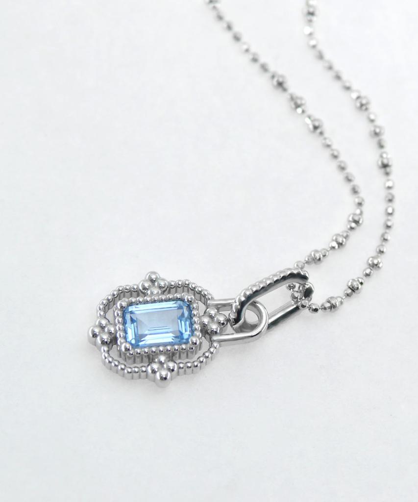 Vivus Rapillus Royal Aqua White Gold Silver Necklace