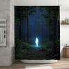 Mystical Forest Glow Waterproof Shower Curtain Heat Resistant Machine Washable Non-Transparent 180x180cm