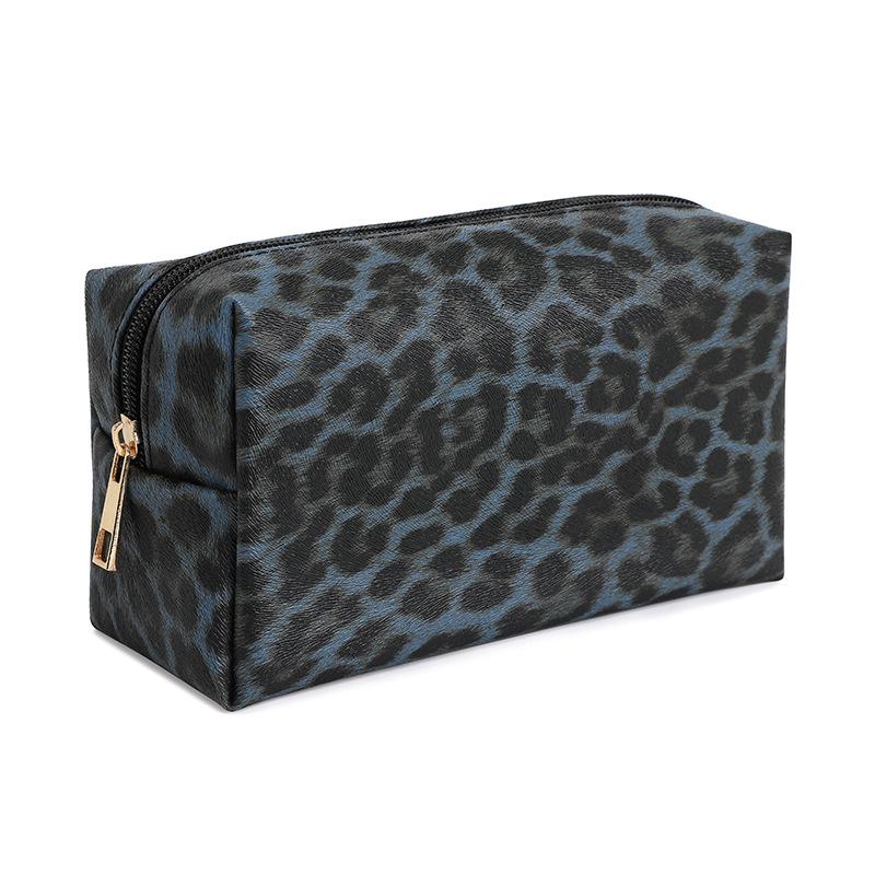Travel PU Makeup Bag Women's Leopard Large Capacity Portable Zippe Storage Bag Purses Bathroom Washbag Cosmetic Bag