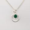 Green Onyx Cab Gemstone 925 Sterling Silver Jewelry Designer Pendant 1.2" For Her PP-68-23
