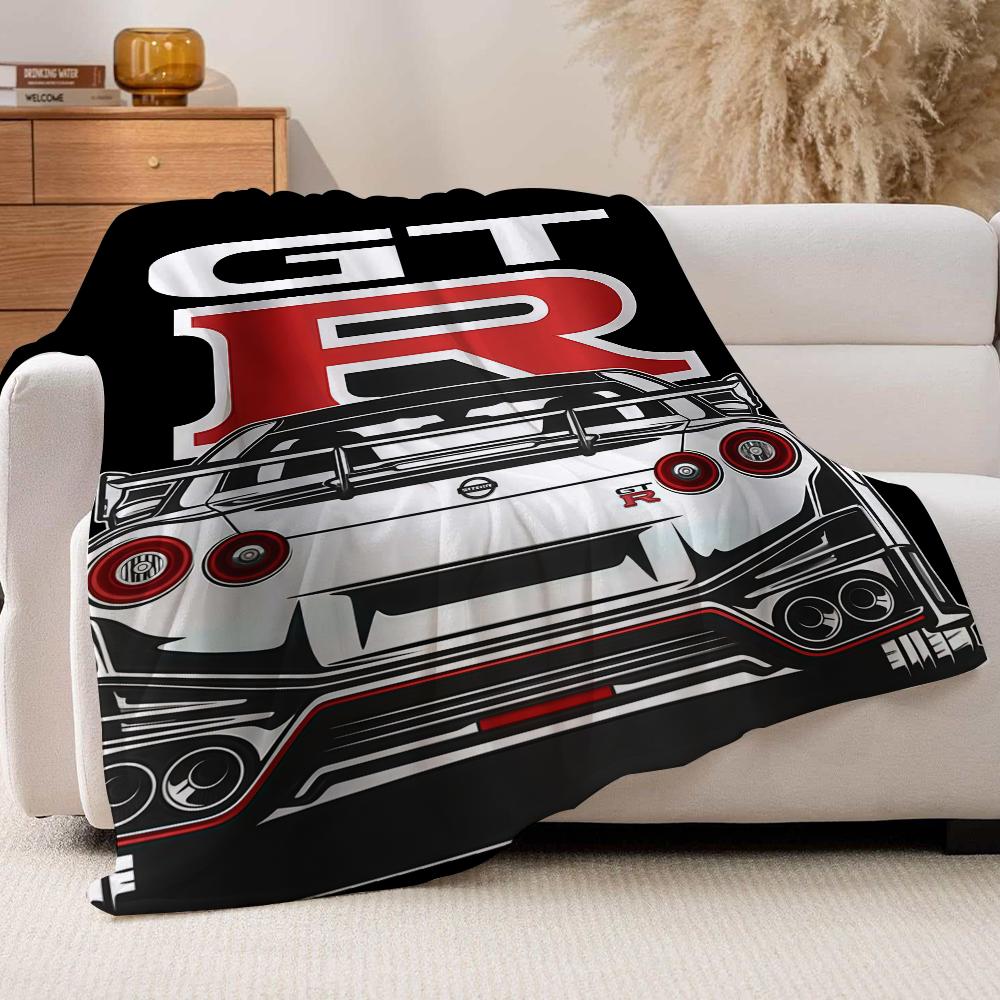 Fashion Print G GTR Blanket For Sofa Office Bed Plane Travel Sleep Read Relax Camping Soft And Warm
