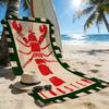 1 Stück Kreatives Hummer-Print Strandtuch Extra Groß Saugfähig Weich Urlaubs-Badetuch für Sommer-Strandtage