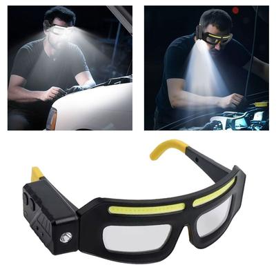 Comfortable Full View Floodlight Goggles Lightweight LED Headlight Glasses  Lightweight