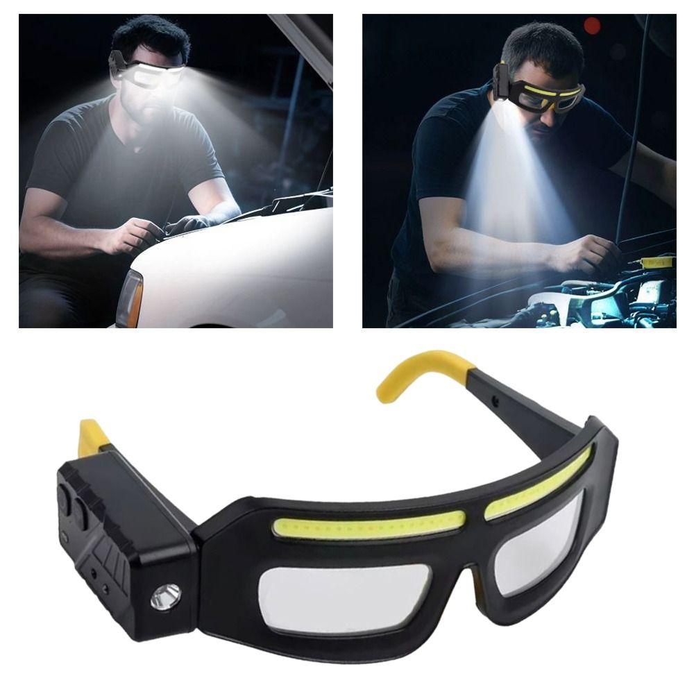 Waterproof Full View Floodlight Goggles Lightweight LED Headlight Glasses  Waterproof