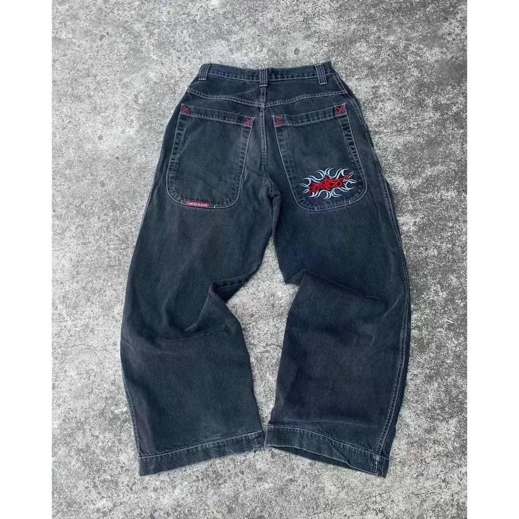 ZYLLO Y2K Jeans Goth Stampato Grafico Bargy Jeans Moda Hip Hop Streetwear Harajuku Casual Jeans a Gamba Larga