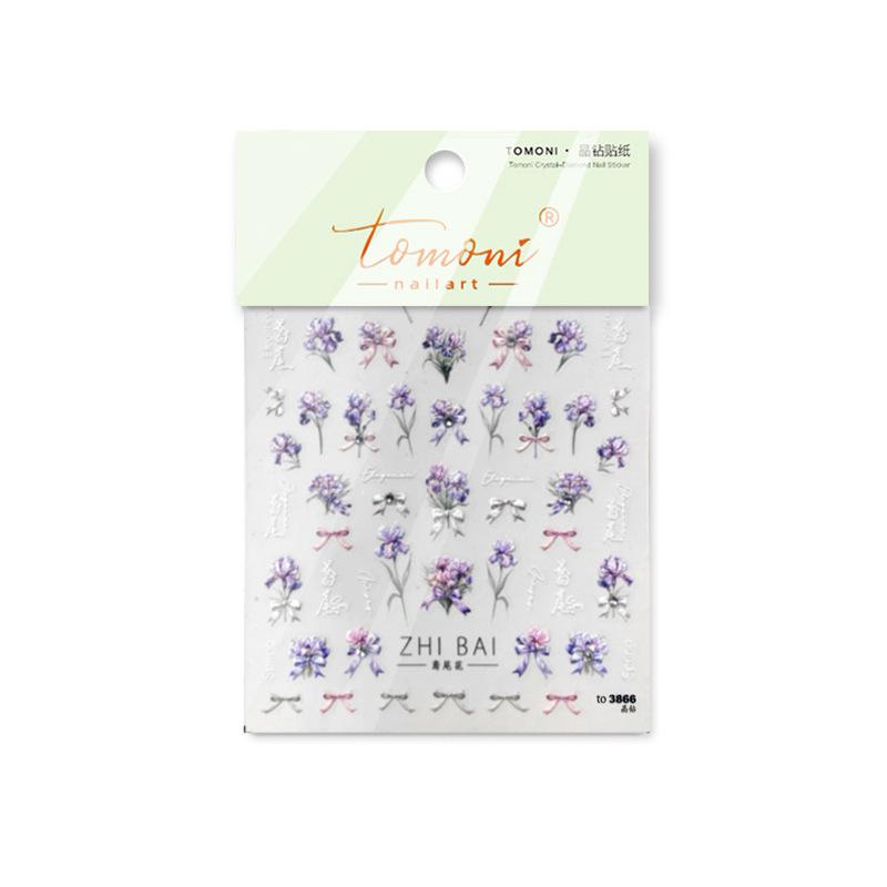 

Яркие хрустальные наклейки Flower-De-Luce для ногтей, бумажные наклейки для ногтей, креативное украшение своими руками to3866