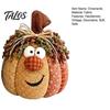 Handmade Harvest Ornaments for Thanksgiving Whimsical Patchwork Pumpkin, Pumpkin Table Decor, Cute Smiling Face Retro Decorations Halloween