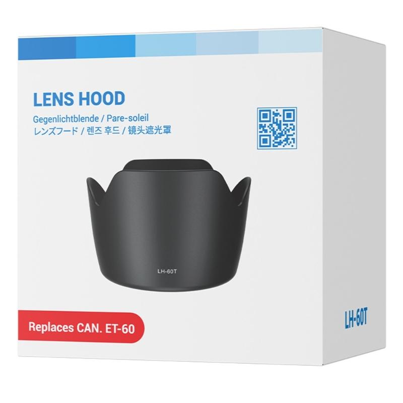 Professional Lens Hood LH-60T for RF 75-300/EF-S 55-250 II Lens 58mm Snap On Camera Lens Shade Cover