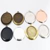 5 Stück 30x40mm Innenmaß 7 Farben Vergoldete Cabochon-Fassung Anhänger Charms