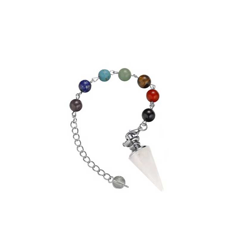 1PC Healing Chakra Crystal Conical Pendulum Pendant Witchcraft Energy Balancing Accessories Divination Dowsing