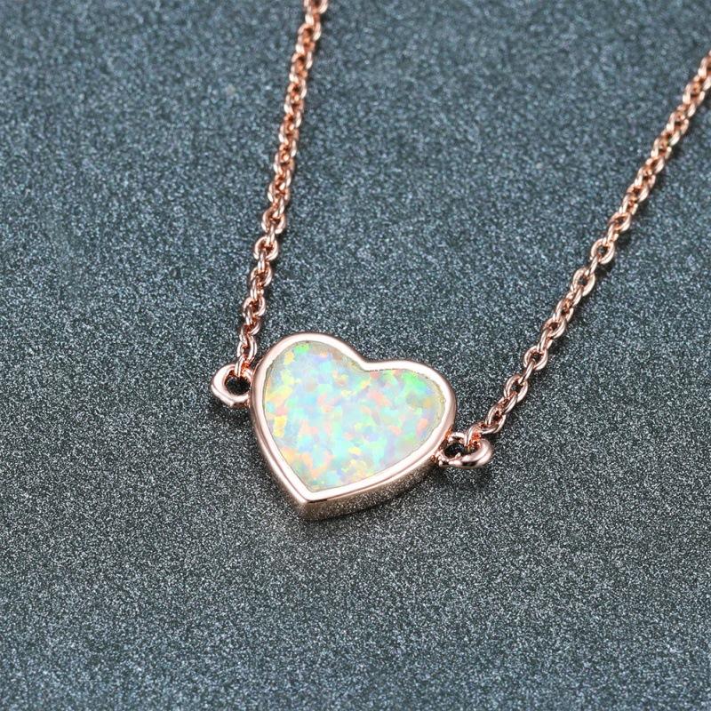 

French rose gold white love necklace wind simple fashion temperament neck chain collarbone chain