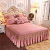 Luxury Princess Lace Bedspread Bed Skirt Sheets Thicken Quilted Fitted Bed Sheet Bedding Queen King Non-slip Mattress Cover for Queen