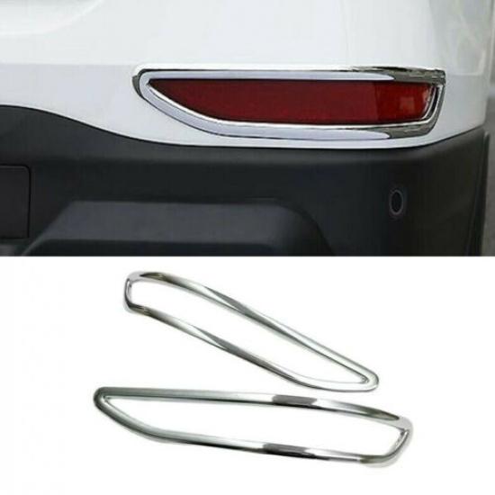 Chrome 2X Rear Fog Lamp Bumper Light Cover Trim For Chevrolet Equinox 2017-2021