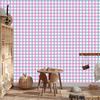 Pink and Blue Checkered Wallpaper, White and Celadon, 50x1000