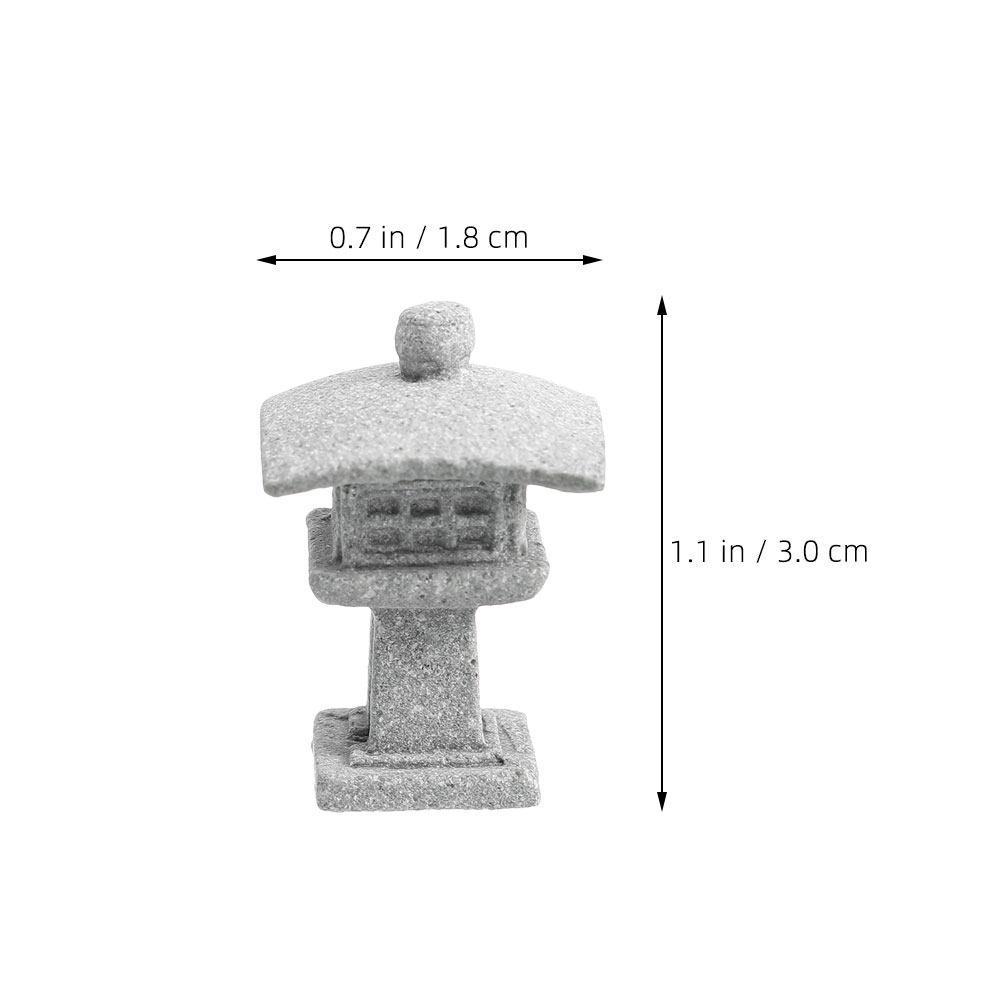 Japanese Pagoda Lantern Stone Sculpture Miniature Zen Garden Decor Aquarium Landscaping Ornament for Indoor Outdoor Garden