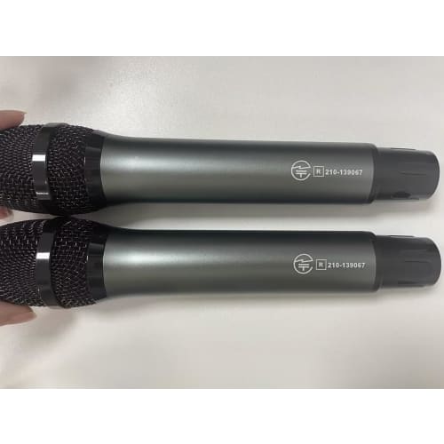 XIAOKOA Dynamic Wireless Microphone, Handheld Karaoke Microphone for Two People, UHF 30m Stable Transmission, Type-C Rechargeable, Noise Reduction, Mu