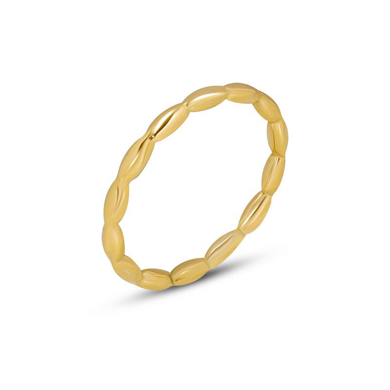 Marka French Minimalist Stacked Band Ring, 18k Gold-Plated Titanium Steel, A260