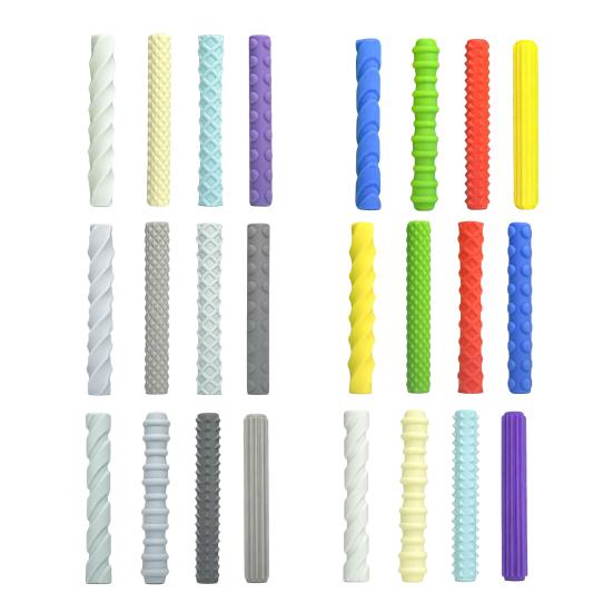 4Pcs Silicone Pencil Grips Ergonomic Textured Sleeves for Kids Adults Anxiety Relief Smooth Writing Pen Cover