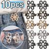 1-10 paar Dames Bloemen Broche Tailleknop Aanspannen voor Damesbroeken Jeans Verstelbare Tailleclip Metalen Spelden Kledingaccessoires