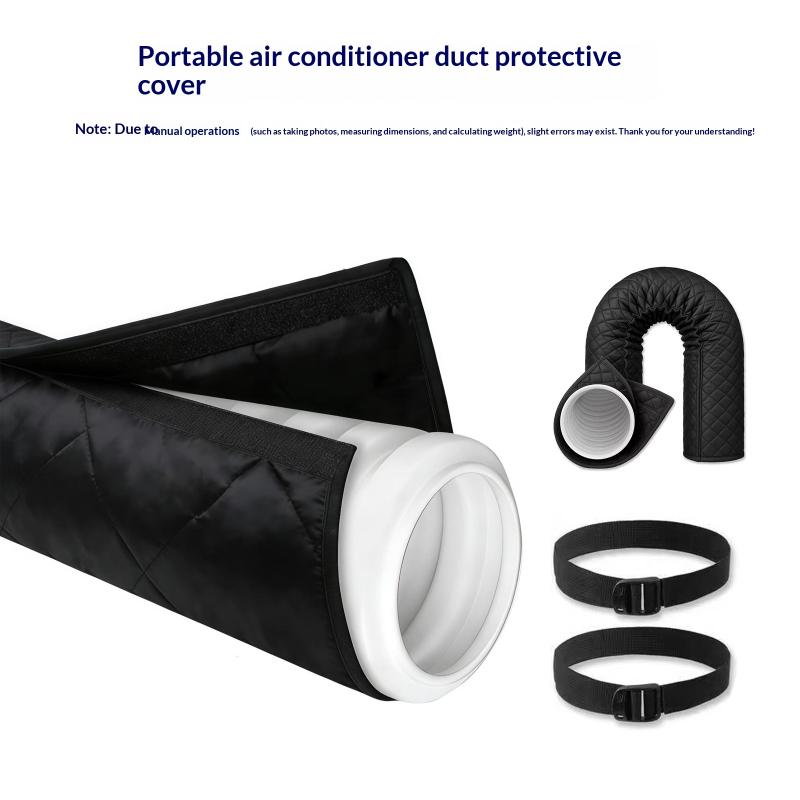 Copertura Tubo Aria Condizionata con 2 Cinghie a Fibbia 53*148CM Regolabile Portatile Isolamento Termico per Condizionatore d'Aria Domestico