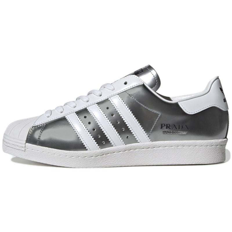 

Adidas Prada X Adidas Superstar Silver Metallic Sneakers FX4546 45⅓