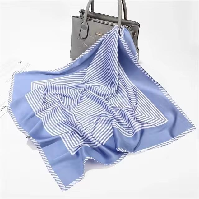 70cm Fashion Paisley Print Kerchief Hair Scarf For Women Silk Satin Headband Hijab Scarfs Female Square Neck Scarves For Ladies