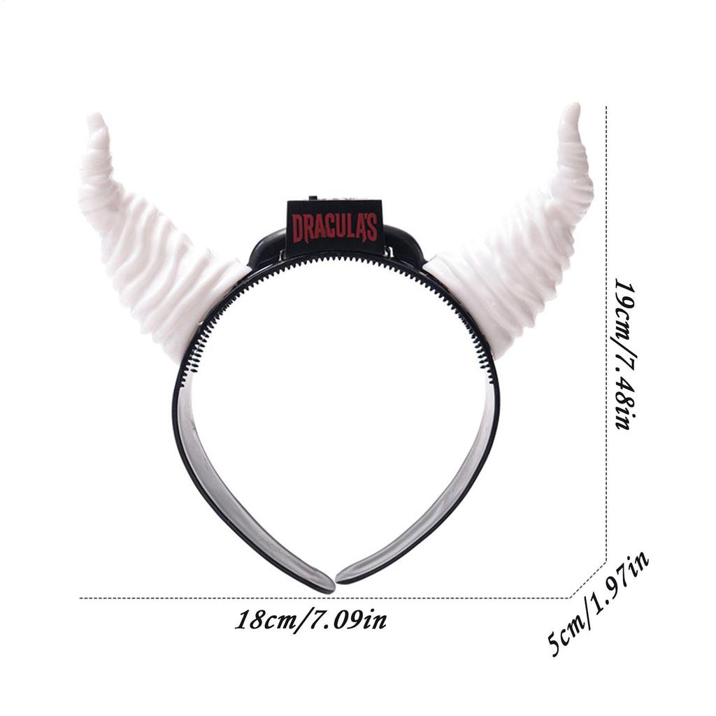 Halloween Horns Headband Halloween Headdress With LED Lights Adjustable Headdress For Girls Men Women Kids Teens Dancers Event