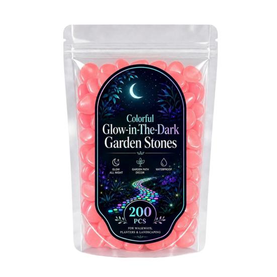 1.5cm Luminous Stones, Glow in The Dark Garden Pebbles, Outdoor Glowing Rocks, Decorative Glowing Pebbles for Pathway Patio Yard Aquarium Fish Tank