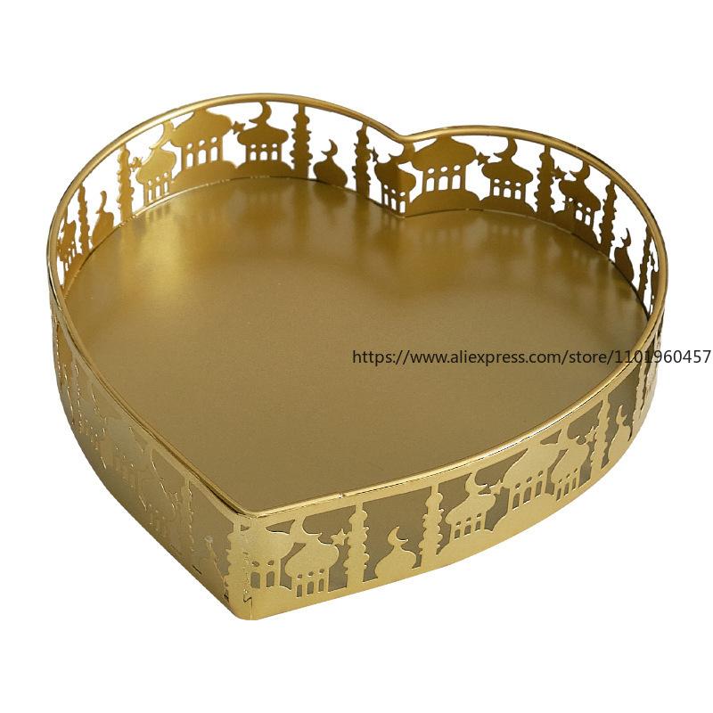 Star and Moon Heart-Shaped Wrought Iron Fruit Bowl Decorative Piece Creative Cake and Dessert Tray for Living Room Home Decor