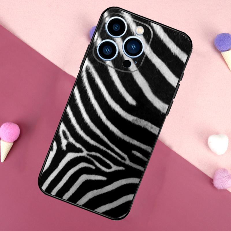 Zebra Skin Print Case For iPhone 16 Pro Max 11 12 13 Mini 14 15 Pro Max 16 Plus XR 16e Phone Back Cover