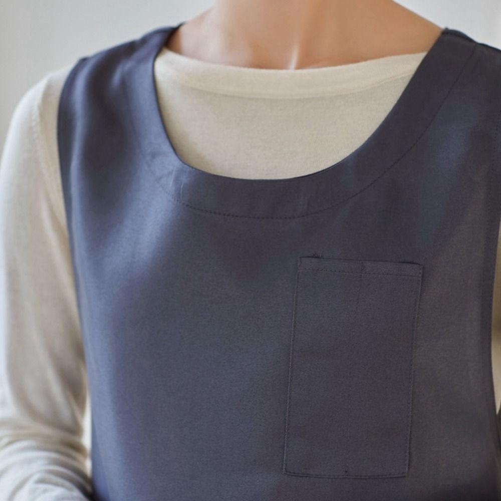 Thickened Korean Dress Apron Solid Color Sleeveless Apron Durable Cooking Apron  Woman