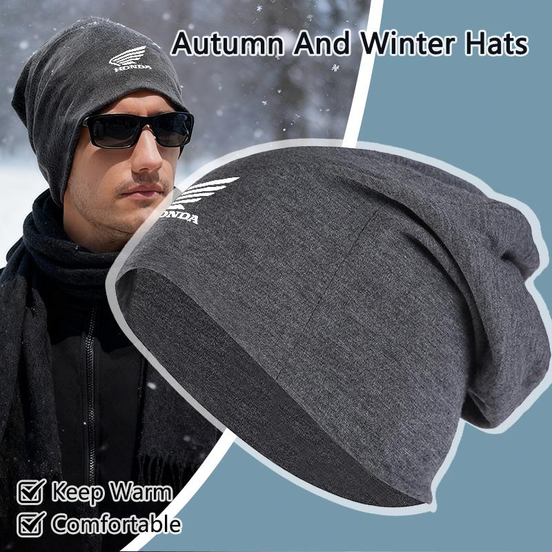 Warm Knitted Cap Hip Hop Bonnet Hat Autumn Winter Outdoor Beanies Hats Adult For Honda CB400 CB650 FCBF CBR25ORR CRF SH3O0 NC75O ZP8