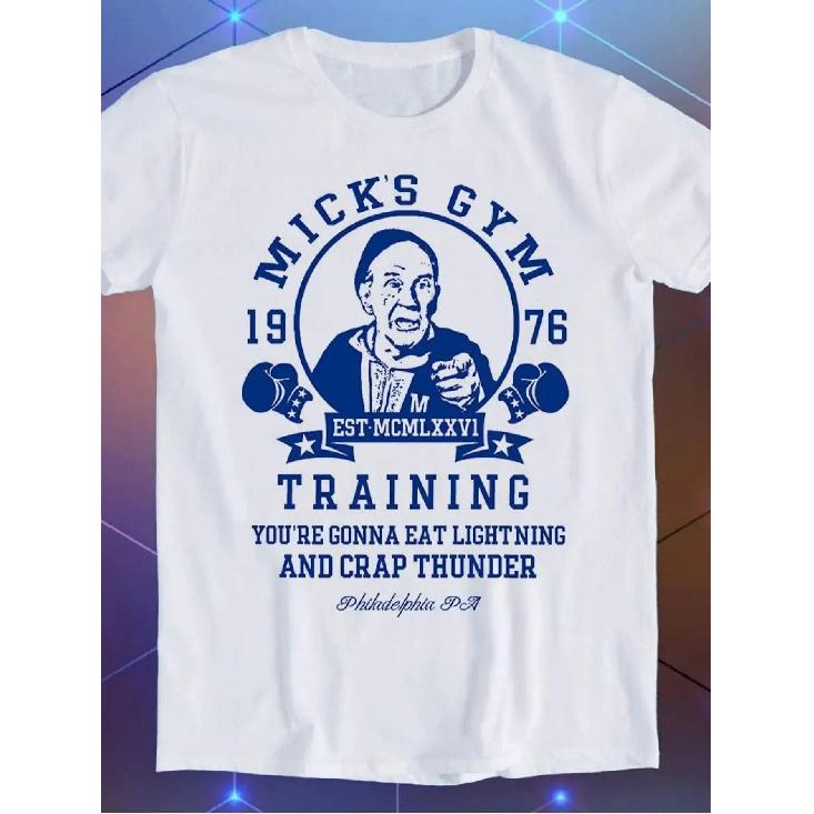 S Mick S Gym Rocky Balboa Boxing T-Shirt with Rocky Film Logo & Mick S Gym Slogan, Iconic Movie Training Tee for & Rocky Fans, Collectible Gift for S