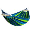 Double Hammock De Gardina 260×150 Cm GALAXIA® Blue Green Wooden Bar Cotton Double Hammock