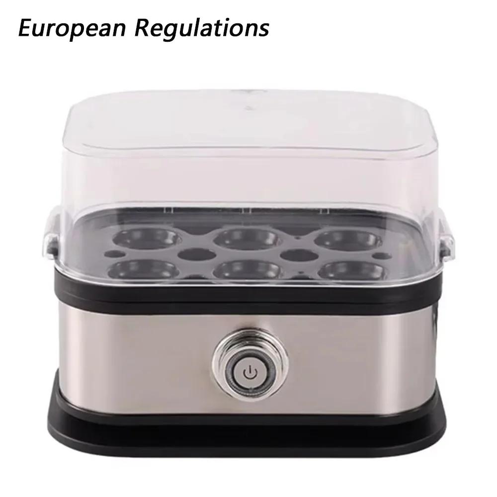 200W Power Eggs Boiler 6 Eggs Capacity Space Saving Smart Egg Cooker Stainless Steel Multi Functional Rapid Egg Cooker