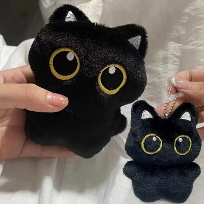 1/2Pc Cute Black Cat Plush Toy Doll Small Pendant Cuddly Pillow Cushion Ins Black Cat Plush Toy Doll For Boy Girl Brithday Gifts