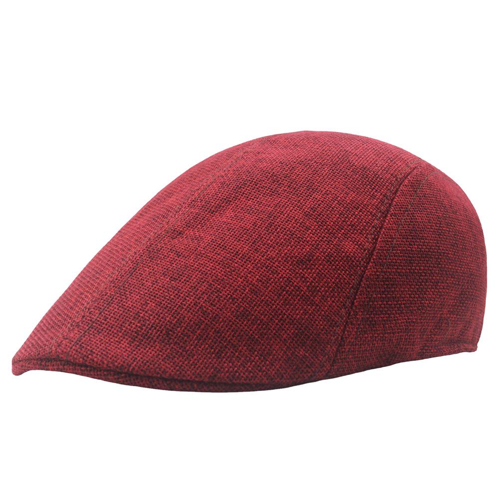 Men's Spring-Summer Cotton Linen Newsboy Beret: Breathable Duckbill Design