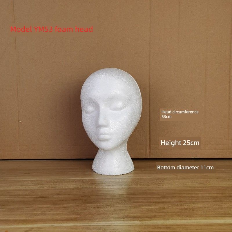 

Foam Head Model Wig Display Bracket Hat Head Accessories Model Head Mannequin Head Props White Head Model A foam head