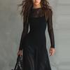 Elegant Girls' Autumn/Winter 2025 Patchwork Long Sleeve Mermaid Dress