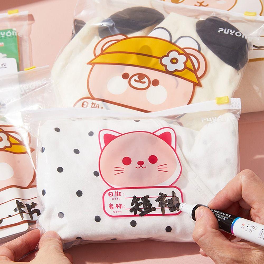 10/15PCS Cartoon Pattern Classified Sealed Bag Moisture-proof Cloth Sorting Pouch  Travel