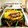 Butterfly Theme Soft Blanket Personalized Custom Name Text Print Warm Blanket Home Sofa Bedroom Decor