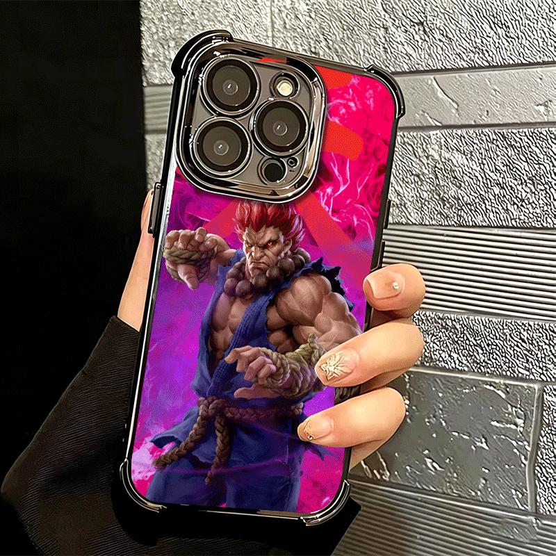 S-Street F-Fighters Soft Phone Case For iPhone 15 16 17 Air 14 Pro Max 16E Plus 13 12 Mini Plating Anti-Fall Fundas