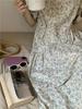Summer New Seaside Holiday Temperament Floral Dress Platycodon Tea Break French Long Dress Women's Summer Dress